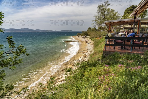 Restaurant on Kolovare beach in Zadar, Croatia, Europe