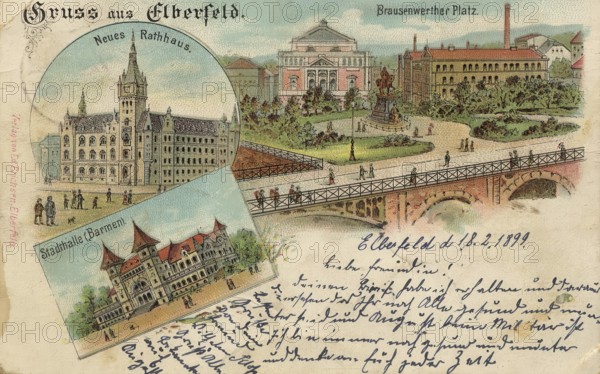 Historical postcard, picture postcard, Elberfeld, today Wuppertal, North Rhine-Westphalia, Germany, digitally enhanced reproduction of an original from around 1900, picture postcard, Europe