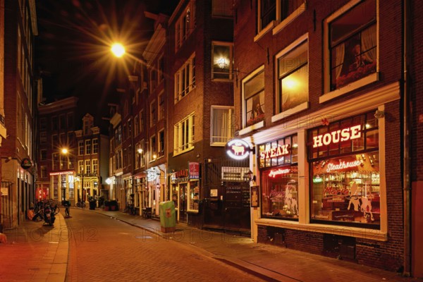 Zeedijk popular street with many restaurants, historic city centre, near red light district, Amsterdam, North Holland, Netherlands