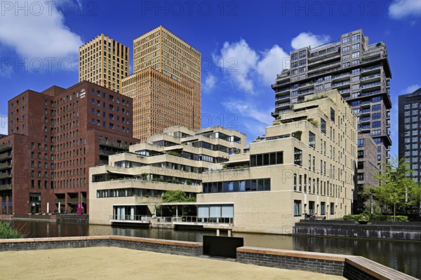 Opzuid residential neighbourhood, behind the Symphony torens, Zuidas financial district, Amsterdam, North Holland, Netherlands