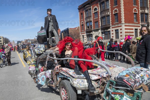 Detroit, Michigan, The Marche du Nain Rouge celebrates the coming of spring and banishes the Nain Rouge (Red Dwarf) from the city. Legend dating from the founding of Detroit in 1701 says that Le Nain Rouge is an evil spirit responsible for many of the ills haunting the city. The annual event to drive Le Nain from Detroit now has the feel of Mardi Gras, with a parade, street theater, costumes, and food and drink