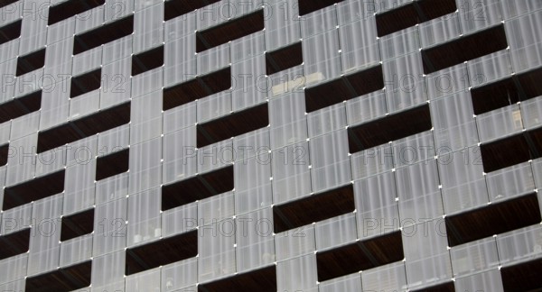 Abstract geometric shapes of modern apartment block buildings in central Rotterdam Netherlands