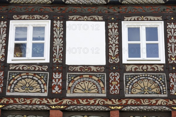 Facade of a half-timbered house, Lemgo, North Rhine-Westphalia, Germany, Europe