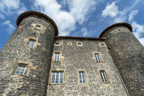 The castle in Le Monastier sur Gazeille, Haute-Loire, on the chemin de Stevenson, Auvergne-Rhone-Alpes, France, Europe