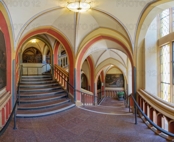 Town hall interior staircase Erfurt Germany