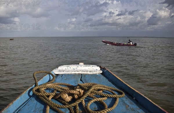Fishing boats on the Gambia river Gambia