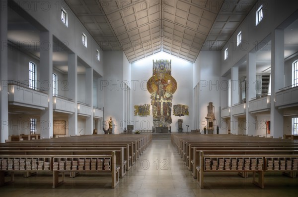 Interior view of choir, altar, Cathedral Church of St Eberhard, Eberhardskirche, Stuttgart, Baden-Württemberg, Germany, Europe
