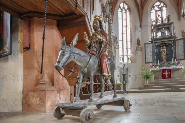 Palm tree sculpture created around 1470, St Mary's Church, Kalbensteinberg, Middle Franconia, Bavaria, Germany, Europe