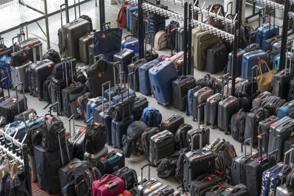 Luggage storage, cloakroom, in an exhibition hall, at the Hannover Messe, Lower Saxony, Germany, Europe