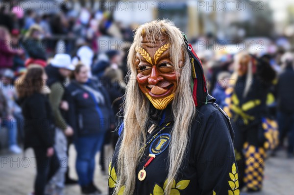 Portrait of Kornwestheimer Kornfetz at the big carnival parade, Hofen, Stuttgart, Baden-Württemberg, Germany, Europe