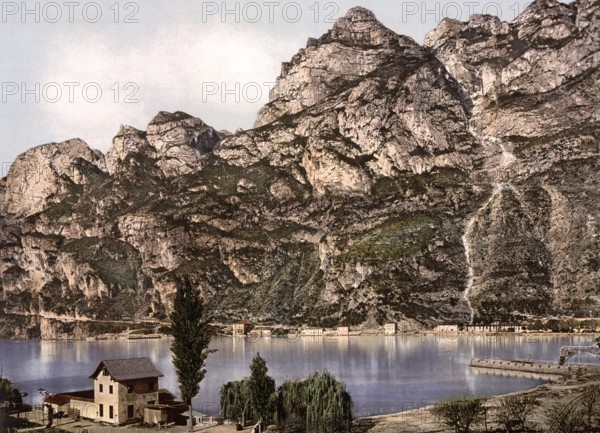 The Ponale Street, Riva, Lake Garda, Italy, Historical, digitally restored reproduction from a 19th century original, 1880, Record date not stated, Europe