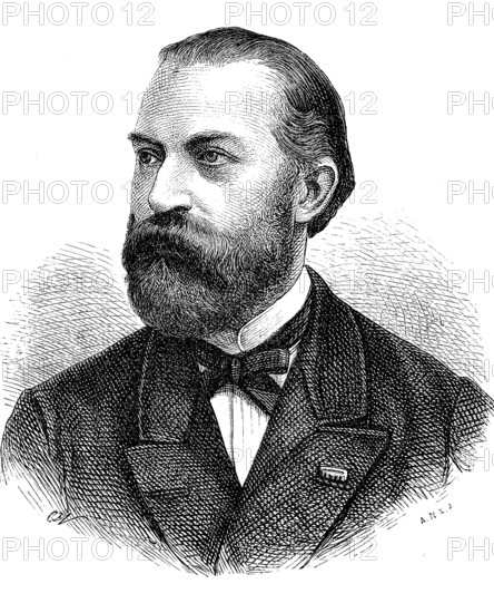 Friedrich Wilhelm Ludwig Gruetzmacher, 1 March 1832, 23 February 1903, a German cellist and composer, Historical, digital reproduction of an original from the 19th century