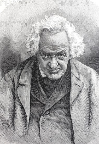 Karl August Hase, from September 1883 von Hase, pseudonym Karl von Steinbach, 25 August 1800 - 3 January 1890, Protestant theologian, professor of theology at the University of Jena and Grand Ducal Saxon Privy Councillor, digital reproduction of a 19th century original, historical