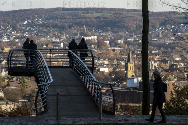 The Nordpark in Wuppertal, Skywalk viewing platform, view over the districts of Barmen and Oberbarmen, Wuppertal, North Rhine-Westphalia, Germany, Europe