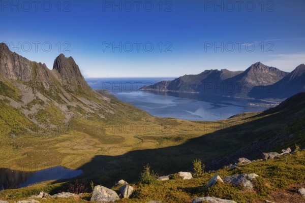 Rocky cliffs, Husoy, Senja, Senja Scenic Route, Norway, Europe