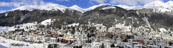 City panorama of Davos, Switzerland, Europe