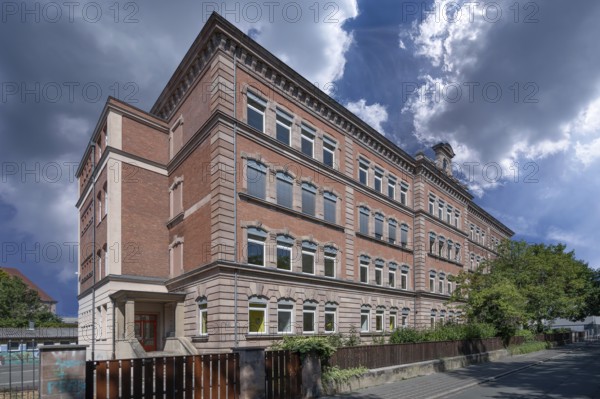 Main façade of the Sielschule, former district secondary school II, today special educational support centre, built in the neo-Renaissance style around 1870, Sielstr. 15, Nuremberg, Middle Franconia, Bavaria, Germany, Europe