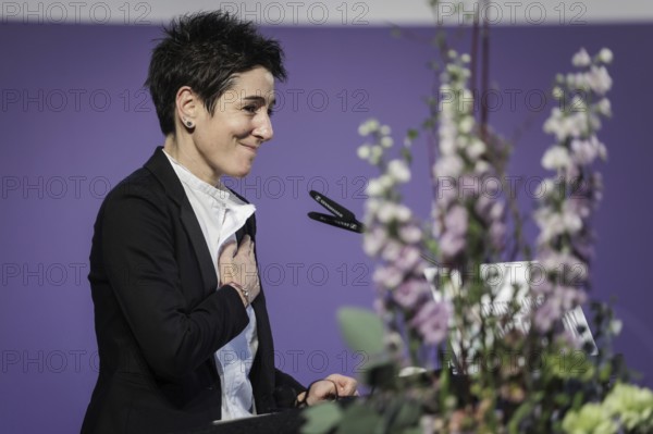 Dunja Hayali, journalist and TV presenter, photographed at the DSI Talisman Award ceremony in Berlin, 12 March 2024. With the Talisman Award, the Deutschlandstiftung Integration honours people who have rendered outstanding services to the cohesion of our society through their commitment. Photographed on behalf of the Federal Foreign Office