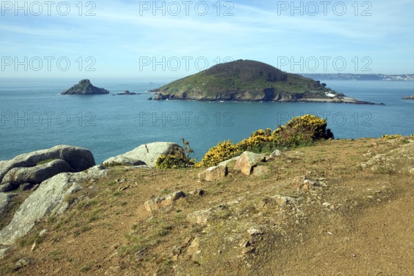 Jethou island viewed from Herm, Channel Islands, Great Britain