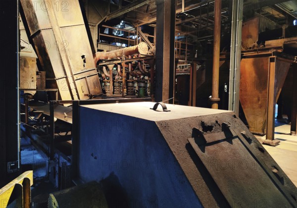 Zollverein Coal Mine Industrial Complex, interior view of the coal washing plant and path to the Ruhr Museum exhibition, Essen, Ruhr area, North Rhine-Westphalia, Germany, Europe