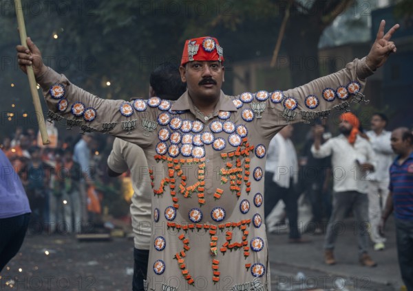 New Delhi, India, 4 June 2024. Bharatiya Janata Party (BJP) supporters celebrate as India's Prime Minister Narendra Modi being won the general elections for third time, in Delhi, Asia
