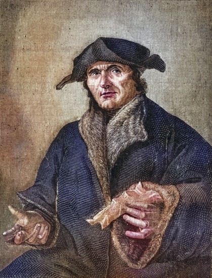 John Calvin (born 10 July 1509 in Noyon, Picardy, died 27 May 1564 in Geneva) was one of the most influential systematic theologians among the reformers of the 16th century, Historical, digitally restored reproduction from a 19th century original, Record date not stated