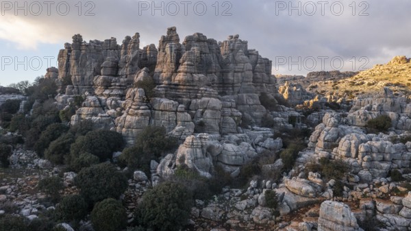 Bizarre limestone rock formations, El Torcal nature reserve, Torcal de Antequera, Malaga province, Andalusia, Spain, Europe
