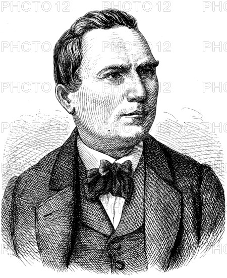 Joseph Hubert Reinkens, 1 March 1821, 4 January 1896, was a German theologian and Catholic priest. He was one of the founders and the first bishop of the Old Catholic Church in Germany, Historical, digital reproduction of an original from the 19th century