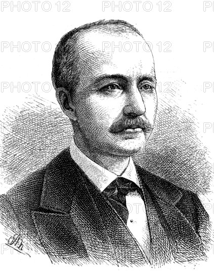 Johann Ludwig Heinrich Julius Schliemann, 6 January 1822, 26 December 1890, a German merchant, archaeologist and pioneer of field archaeology, Historical, digital reproduction of an original from the 19th century