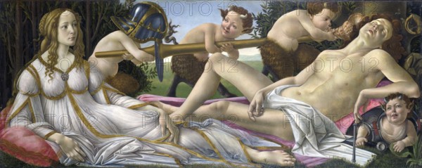Venus und Mars, Venus and Mars, Painting by Sandro Botticelli (1 March 1445, 1510), one of the most important Italian painters and draughtsmen of the early Renaissance, Historic, digitally restored reproduction from an original, Record date not stated