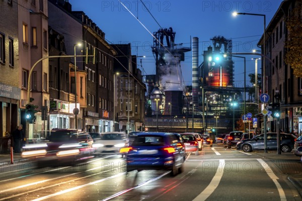 Duisburg steel site, ThyssenKrupp Steel steelworks, blast furnaces 8 and 9, Friedrich-Ebert-Straße in Duisburg Beeck, North Rhine-Westphalia, Germany, Europe
