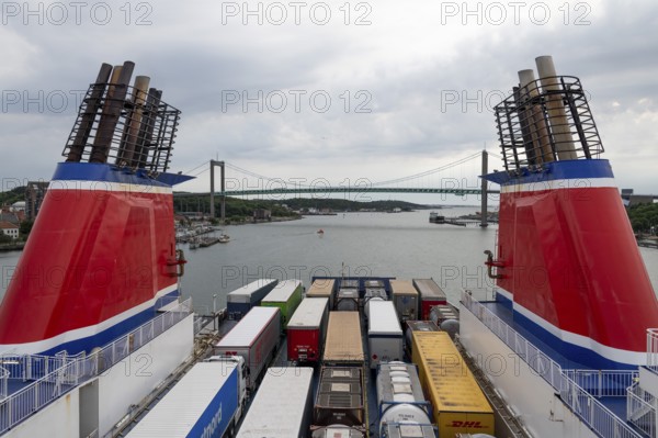 Large Stenaline car ferry leaves harbour, Eriksberg, Gothenburg, Sweden, Europe