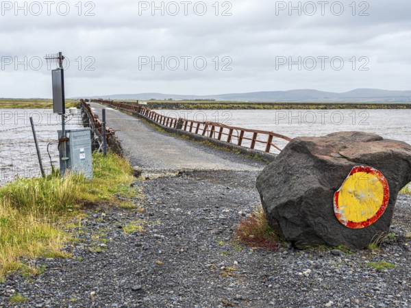 Historic bridge of ring road no. 1, crossing river Markarfljot, southern coast, Iceland, Europe