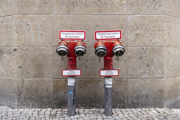 Riser dry. Fire protection at Alexanderplatz in Berlin, Germany, Europe