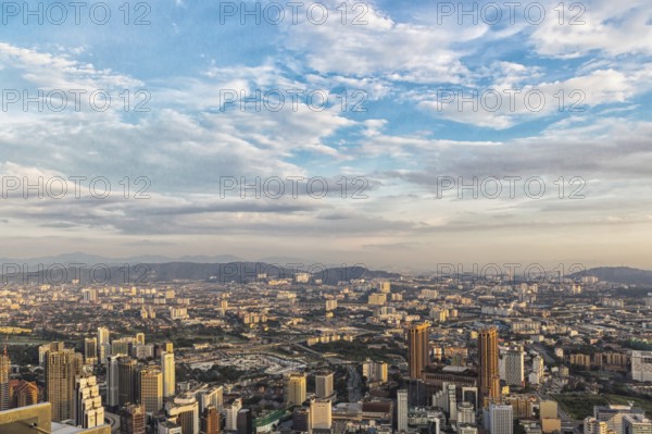 Evening clouds over Kuala Lumpur city centre, Malaysia, Asia