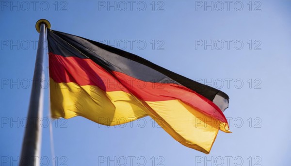 Flag, the national flag of Germany fluttering in the wind