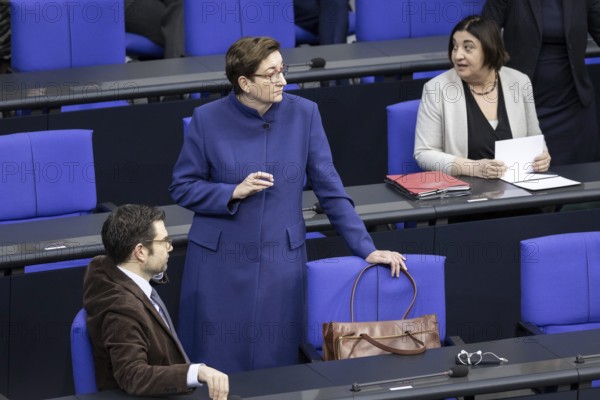 Marco Buschmann (FDP), Federal Minister of Justice, and Klara Geywitz (SPD), Federal Minister of Housing, Urban Development and Building, in the German Bundestag, recorded in the German Bundestag in Berlin, 15 March 2024