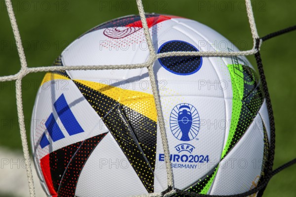 Symbolic image UEFA-EURO 2024: Close-up of the official match ball for the 2024 European Football Championship in Germany