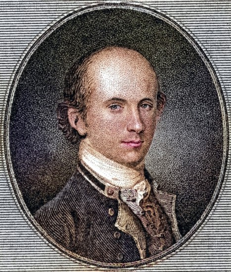 Thomas Heyward Jr, 1746 to 1809, American statesman and founding father A signer of the Declaration of Independence Engraving by JB Longacre from a nineteenth-century miniature, Historical, digitally restored reproduction from a nineteenth-century original, Record date not stated