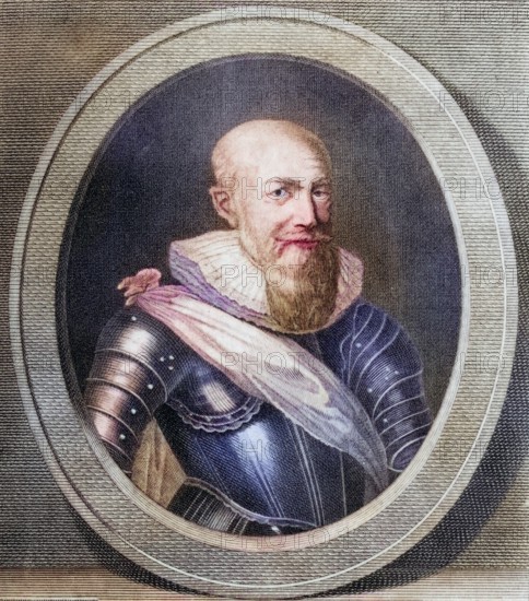Maximilian of Bethune, Duke of Sully, Baron, then Marquis of Rosny (born 13 December 1559 in Rosny, died 22 December 1641 in Villebon) was a high-ranking French artillery officer, minister, statesman, Marshal of France, Historical, digitally restored reproduction from a 19th century original, Record date not stated