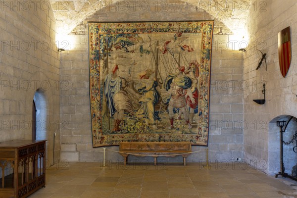 Interior design, Royal Palace Alumdaina, Palma de Majorca, Spain, Europe