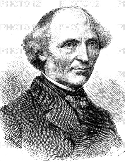 Friedrich August Stüler, 28 January 1800, 18 March 1865, was a German architect who, as a high-ranking Prussian building official, was one of the most influential architects of his time, Historical, digital reproduction of an original 19th century model