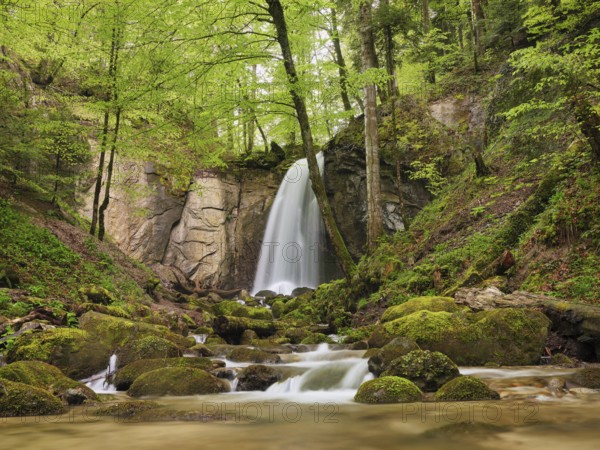 Waterfall, Finstersee, Canton Zug, Switzerland, Europe