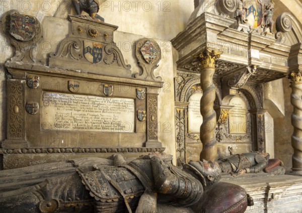 Sir Henry Newton d 1599, Sir John Newton d 1661 tomb monuments, Bristol cathedral church, Bristol, England, UK