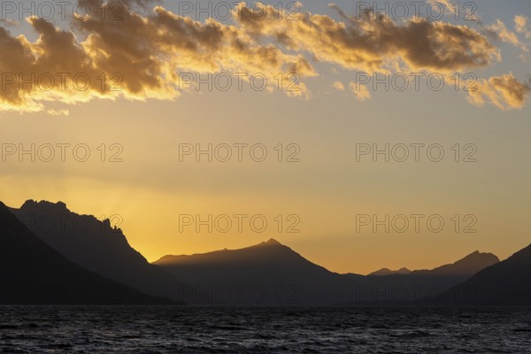Sunset at Lake Huechulafquen in Lanin National Park, Patagonia, Argentina, South America