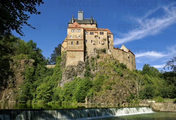 Kriebstein Castle, hilltop castle or Spornburg from the late Middle Ages on the River Zschopau, Kriebstein near Waldheim, Saxony, Germany, Europe