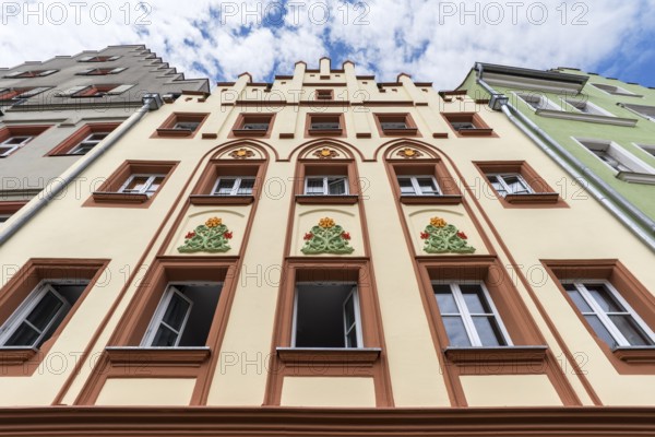 Neo-Gothic house, 18th century, Regensburg, Upper Palatinate, Bavaria, Germany, Europe