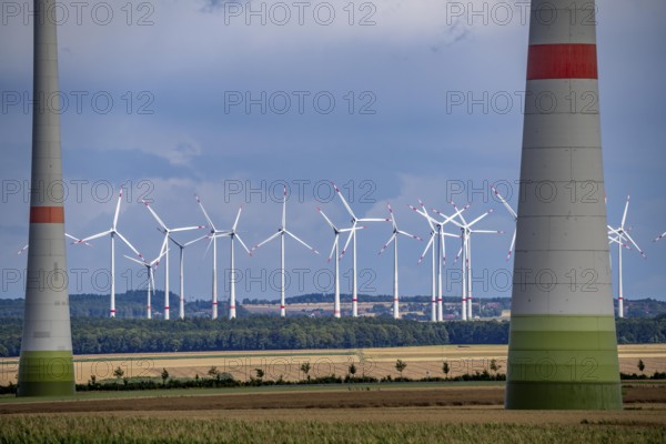 Wind farm near Bad Wünnenberg, North Rhine-Westphalia, Germany, Europe
