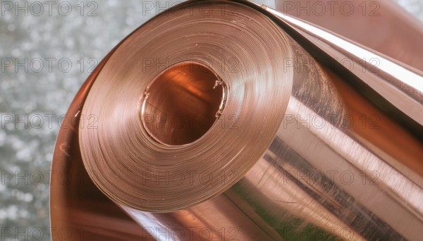Metal, copper, copper sheet on rolls for further processing