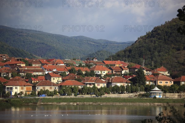 Little Wallachia, Orsova, view over the Danube to the city, Romania, Europe